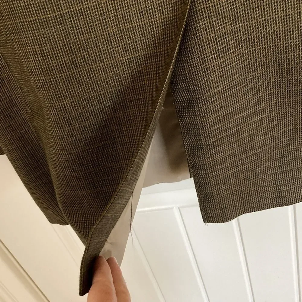 Lauren Ralph Lauren Mens Sport Coat Blazer 40S Brown Tattersall Wool‎